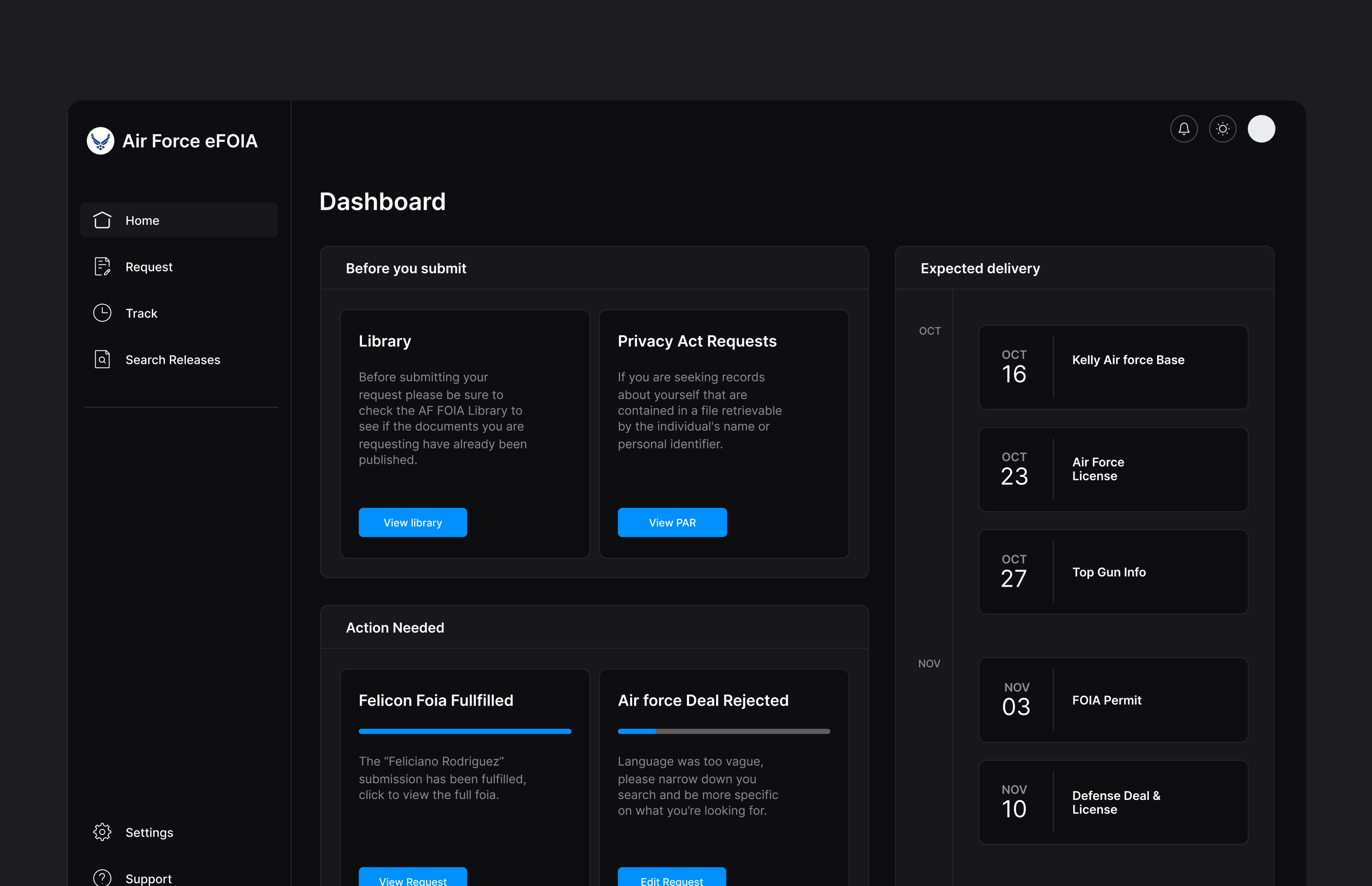 Public records portal in ICM